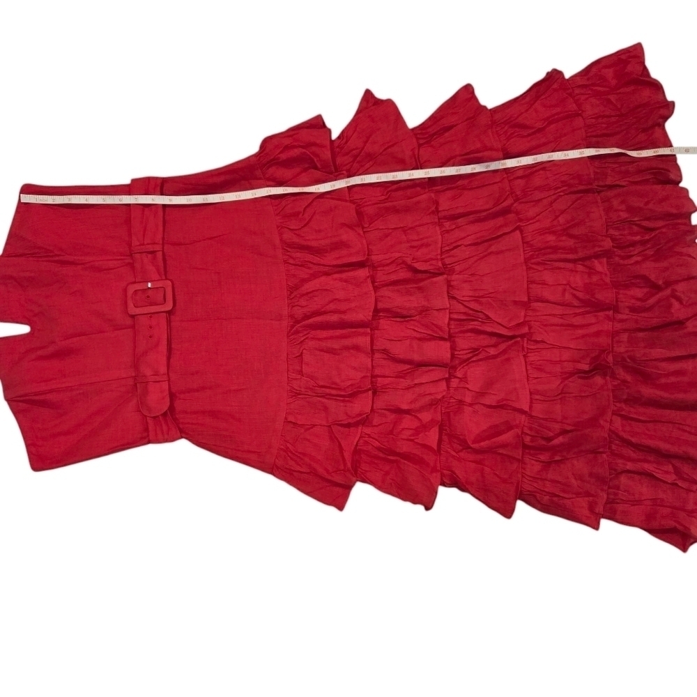 Women's Strapless Tiered Ruffled Midi Dress Boho-Luxury Spanish Romanticism XL - Picture 5 of 7